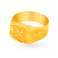 Geometric Embossed Gold Ring for Men,,hi-res 3