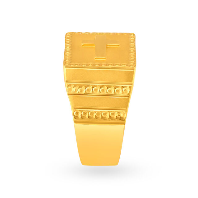Graceful 22 Karat Yellow Gold Cross Ring,,hi-res 4