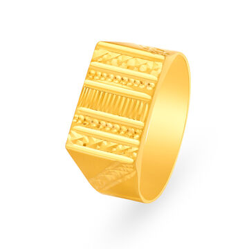 Debonair 22 Karat Yellow Gold Geometric Ring