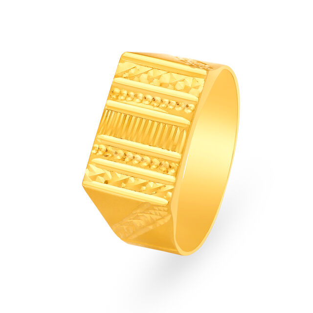 Debonair 22 Karat Yellow Gold Geometric Ring,,hi-res 