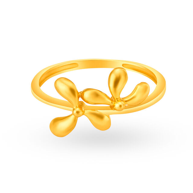 Charming 22 Karat Yellow Gold Floral Ring,,hi-res 2