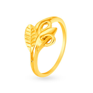 Whimsical 22 Karat Yellow Gold Floral Ring
