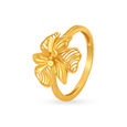 Surreal 18 Karat Yellow Gold Floral Statement Ring 