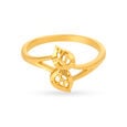 Enrapturing 22 Karat Yellow Gold Leaf Finger Ring,,hi-res 2
