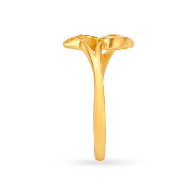 Enrapturing 22 Karat Yellow Gold Leaf Finger Ring,,hi-res 3