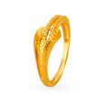 Eccentric 18 Karat Yellow Gold Beaded Finger Ring 