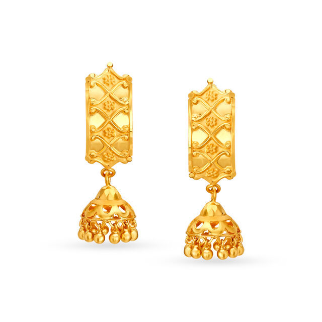 Magnificent Geometric Fusion Jhumkas,,hi-res 