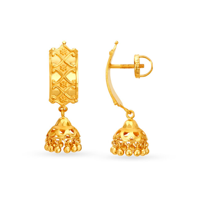 Magnificent Geometric Fusion Jhumkas,,hi-res 2