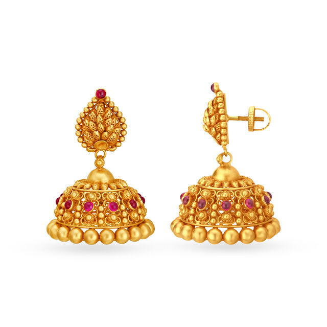 Traditional Antique Gold Jhumkas 2