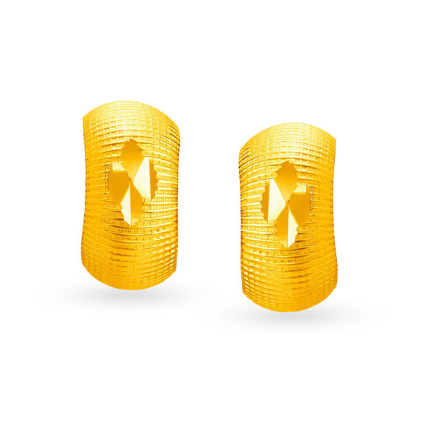 Simple Matte Finish Gold Stud Earrings,,hi-res 