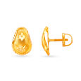 Glittering 22 Karat Yellow Gold Ovoid Studs 2