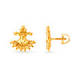 Tanishq 22 Karat Yellow Gold Stud Earrings 2
