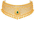 Floral Motif Jali Work Gold Necklace,,hi-res 