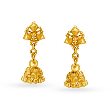 Traditional Opulent Floral Gold Drop Earrings