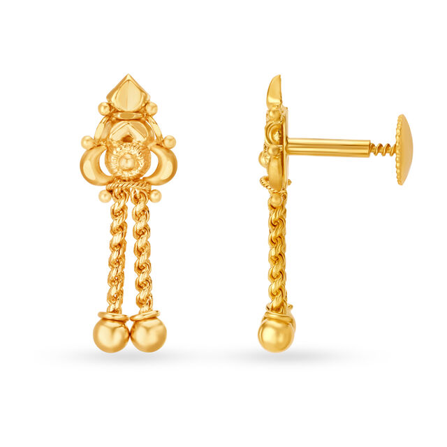 Riveting 22 Karat Yellow Gold Danglers With Chains,,hi-res 2