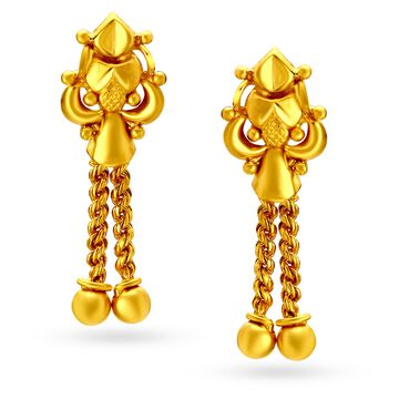 Elaborate Geometric Gold Drop Earrings
