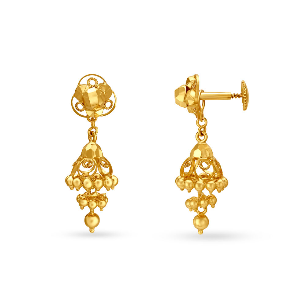 Buy Regal Gold Drop Earrings at Best Price Tanishq US