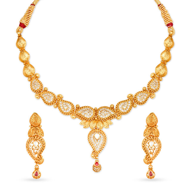 Opulent Gold Necklace Set,,hi-res 