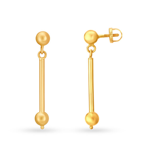 Minimalistic Gold Drop Earrings,,hi-res 2