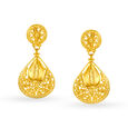 Enchanting Gold Jali Work Drop Earrings,,hi-res 