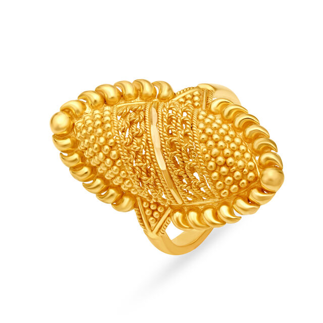 Beauteous 22 Karat Yellow Gold Finger Ring
