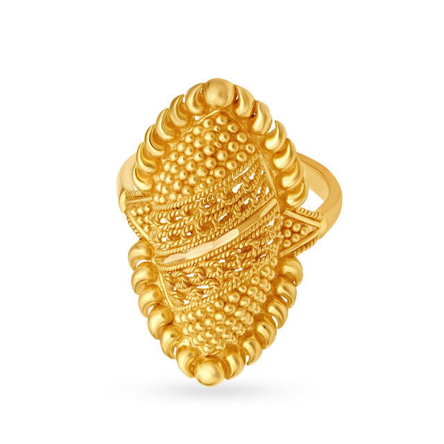 Beauteous 22 Karat Yellow Gold Finger Ring