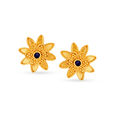Floral Gold Stud Earrings 