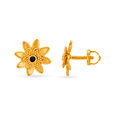 Floral Gold Stud Earrings 2