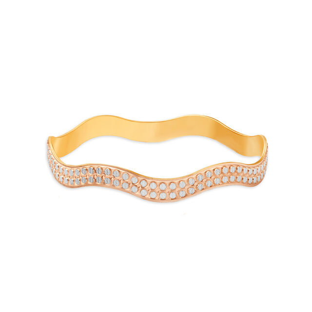 Wavy Elaborate Gold Bangle 2