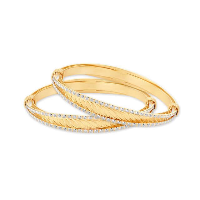 Avant-Garde Yellow Gold Looped Bangles 
