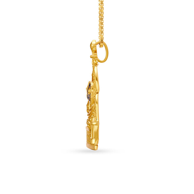 Striking Lord Jagannath Gold and Enamel Pendant 2