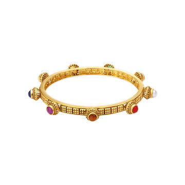 Contemporary Geometric Gold Bangle