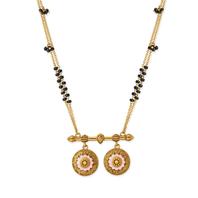 Pink Enamel Vati Mangalsutra 