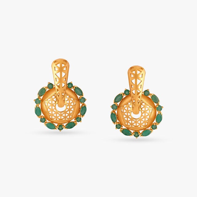 Lush Bloom Emerald Hoop Earrings 3