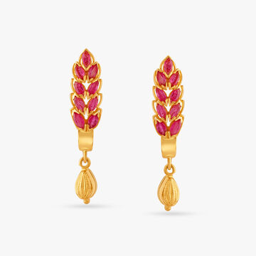 Exquisite Ruby Hoop Earrings