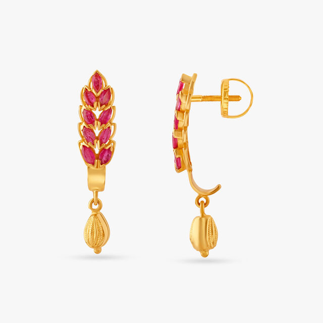 Exquisite Ruby Hoop Earrings 2