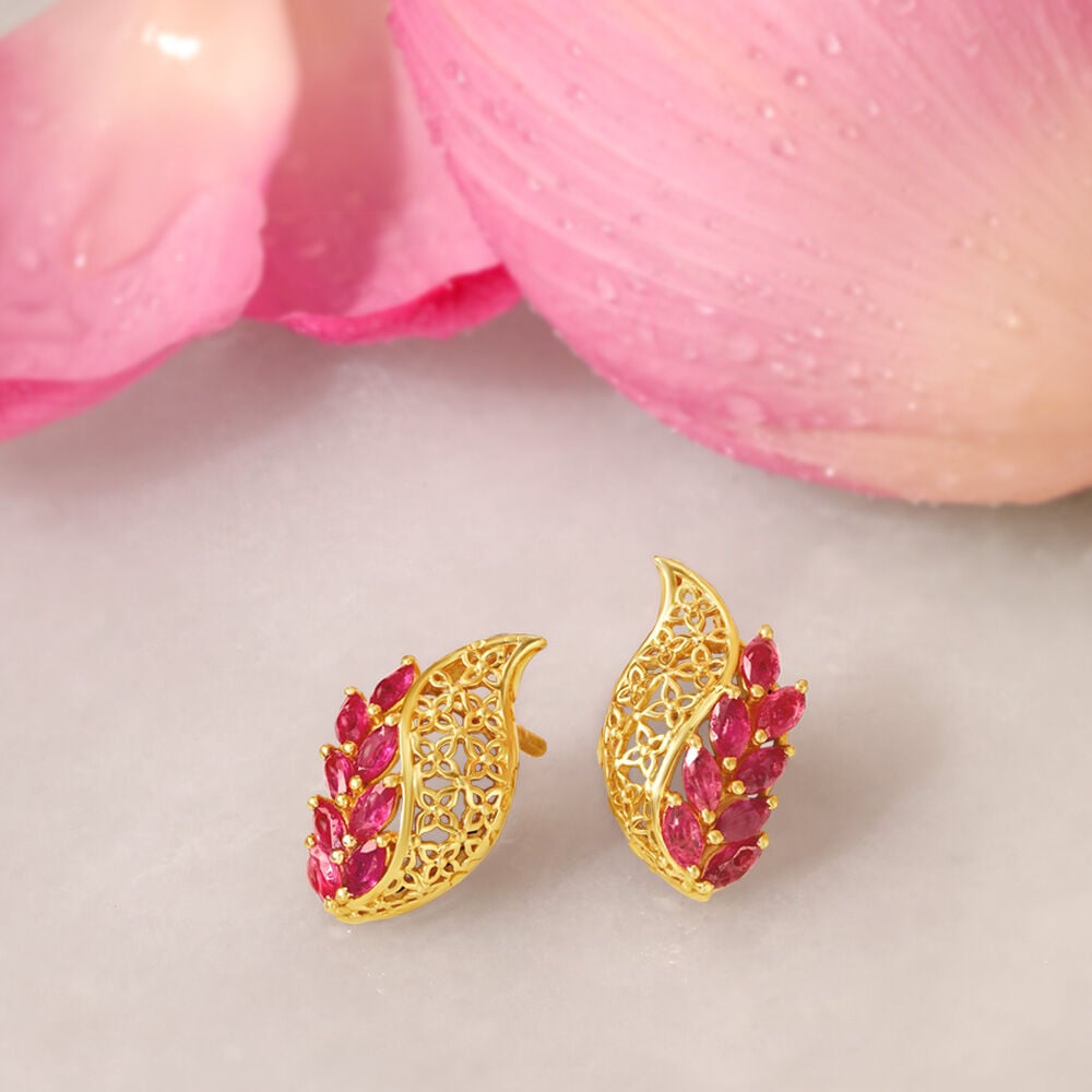 Tanishq ruby studs top