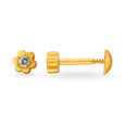 Adorable 22 Karat Gold And Diamond Floral Stud Earrings 2