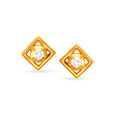 Dainty 22 Karat Gold And Diamond Stud Earrings,,hi-res 