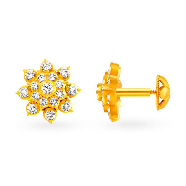 Gleaming Diamond Snowflake Nakshatra Stud Earrings 2