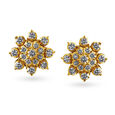 Lustrous Diamond Floral Gold Stud Earrings,,hi-res 