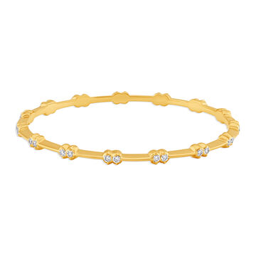 Studded Diamond Gold Bangle