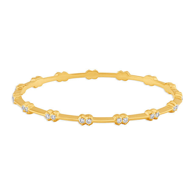 Studded Diamond Gold Bangle,,hi-res 