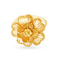 Enchanting 22 Karat Yellow Gold Overlapping Flower Finger Ring,,hi-res 2