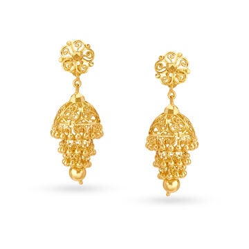 Ornate Floral Jhumkas
