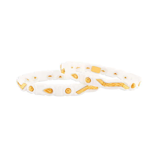 Buy Luminous Gold Shankha Bangle at Best Price Tanishq UAE