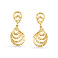 Beautiful 22 Karat Yellow Gold Patterned Teardrop Drop Earrings,,hi-res 