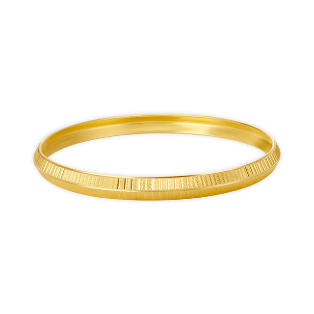 Luxurious Yellow Gold Striated Kada 