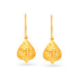 Exquisite 22 Karat Yellow Gold Typographic Drops 