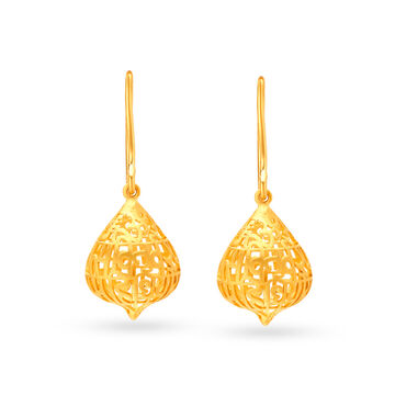 Exquisite 22 Karat Yellow Gold Typographic Drops